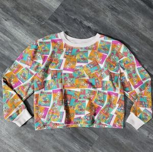 Multicolored Cropped T&J Sweatshirt Long Sleeve